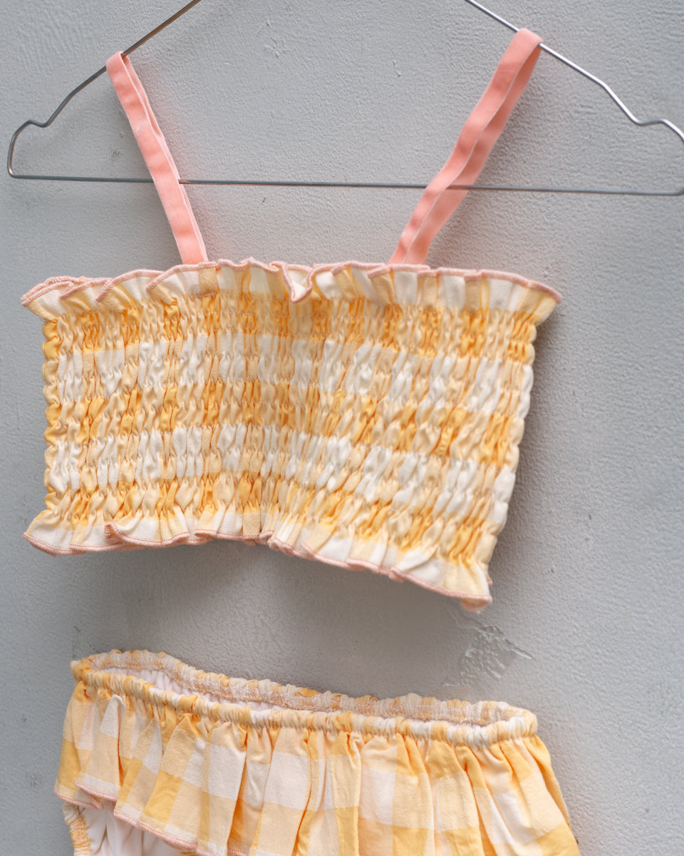 Apoline Bikini Gingham Yellow Swimwear Cosmosophie 