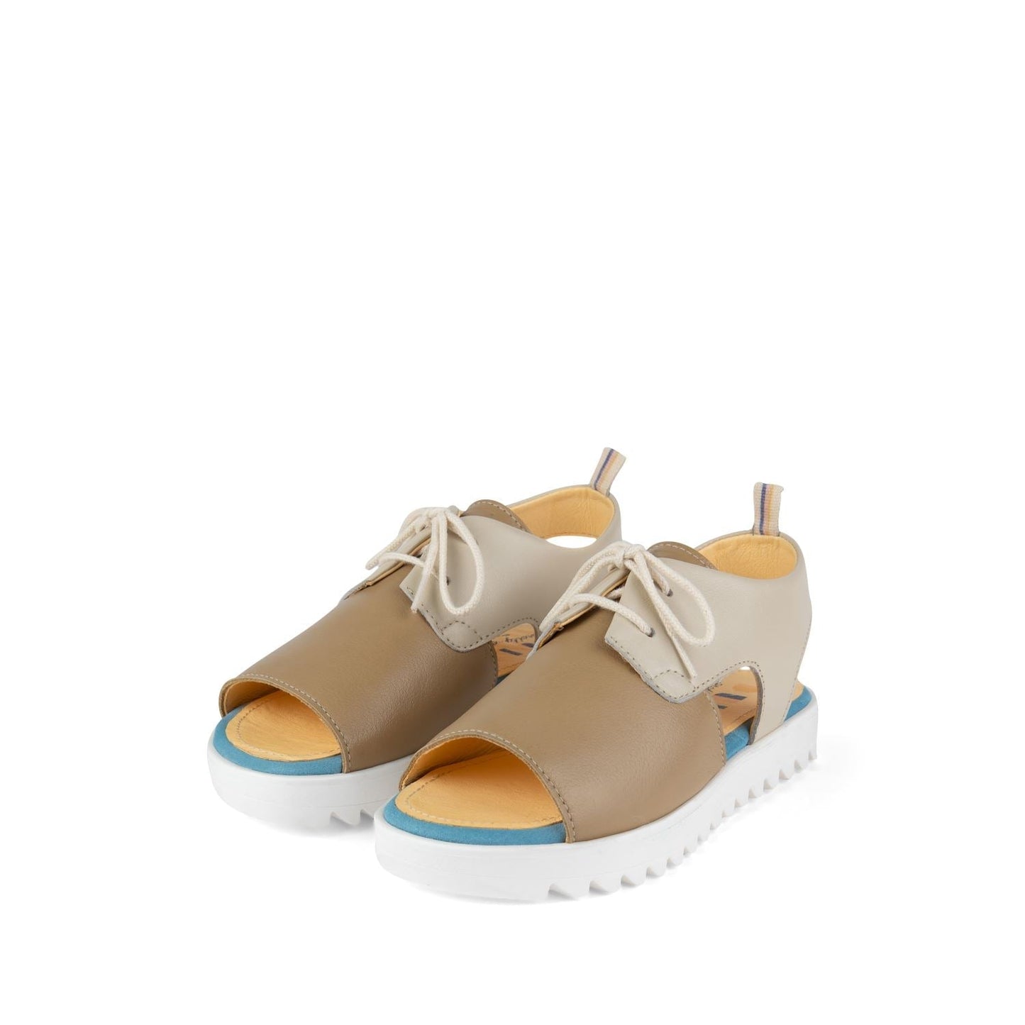 Beige Lace-up Sandals Shoes Dulis Shoes 