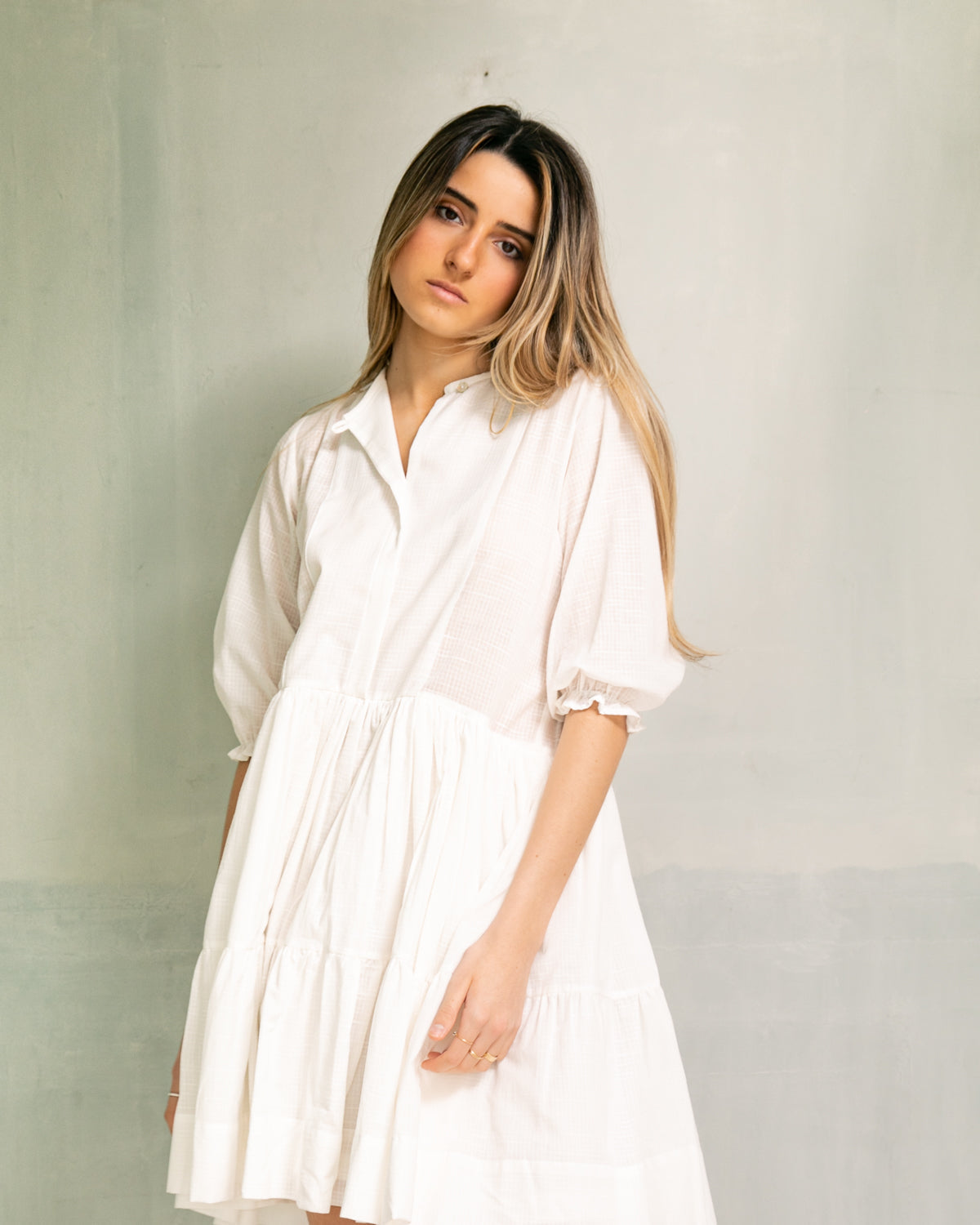 Cala Womens Dress White Womenswear Cosmosophie 
