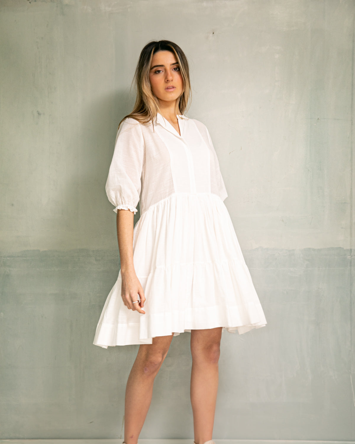 Cala Womens Dress White Womenswear Cosmosophie 