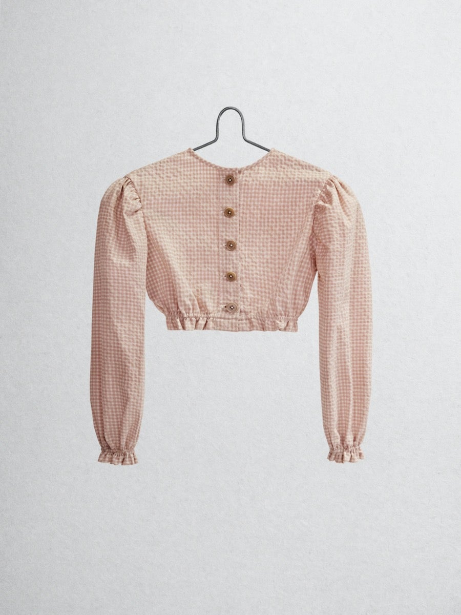 The Ginger Top - Pink Seersucker Tops Five of us 