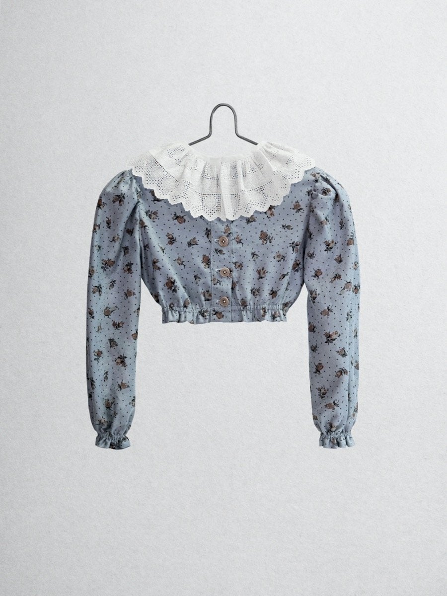 The Ginger Top - Blue Crepe Tops Five of us 