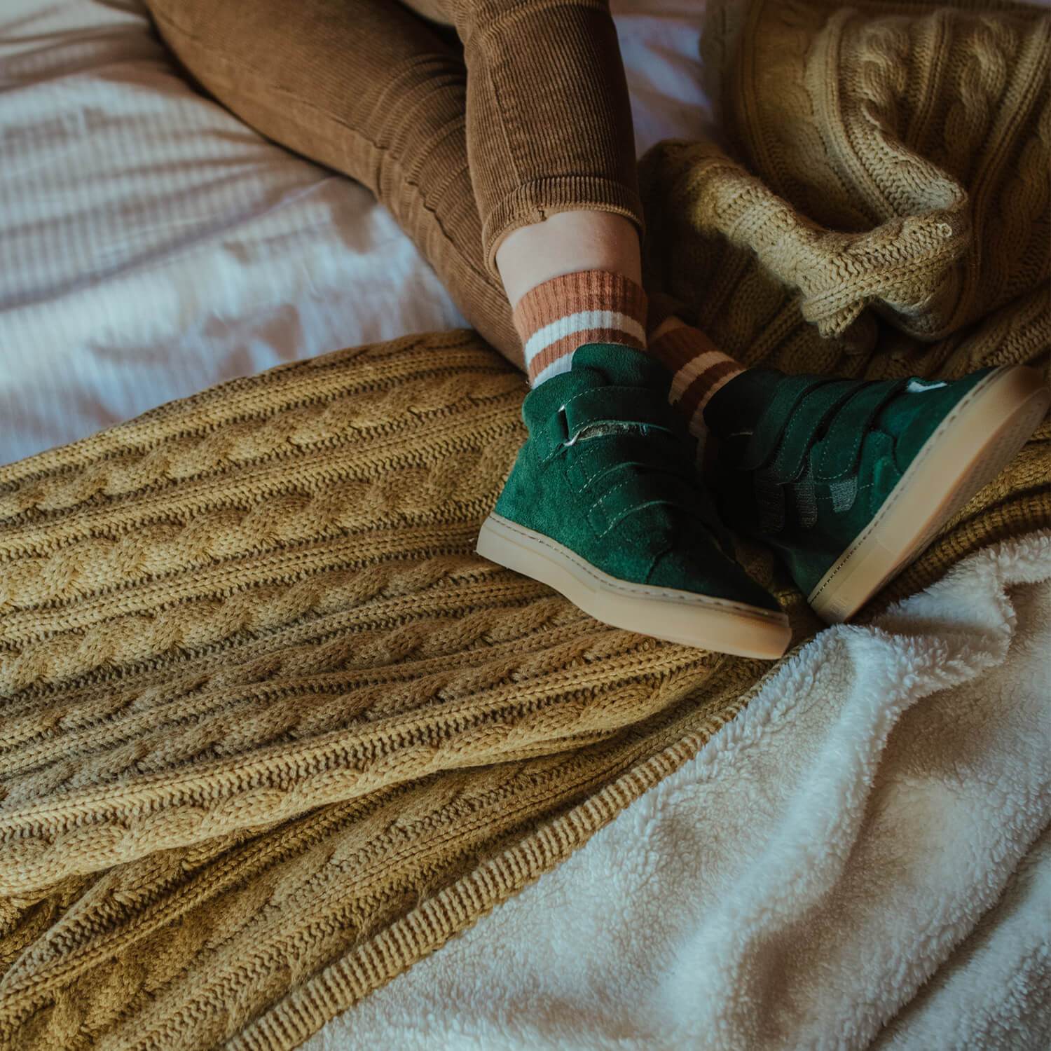 Green Velcro Mid Sneakers Shoes Dulis Shoes 