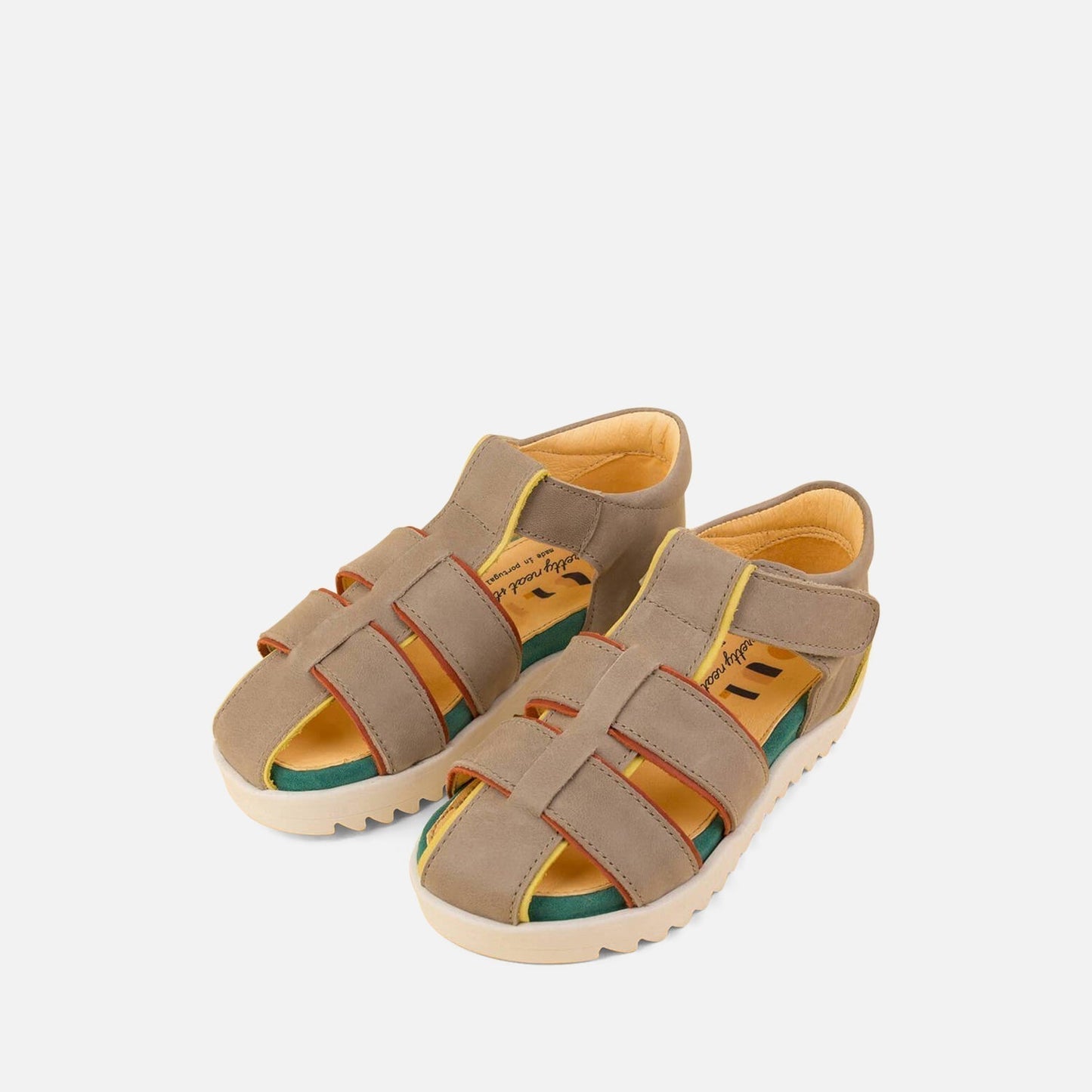 Grey Velcro Strap Sandals Shoes Dulis Shoes 