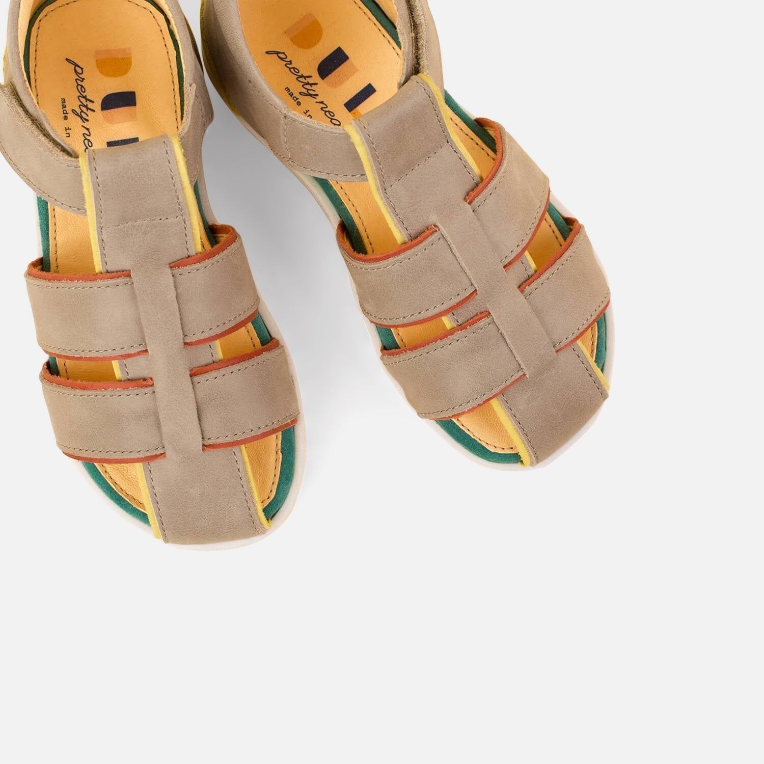 Grey Velcro Strap Sandals Shoes Dulis Shoes 