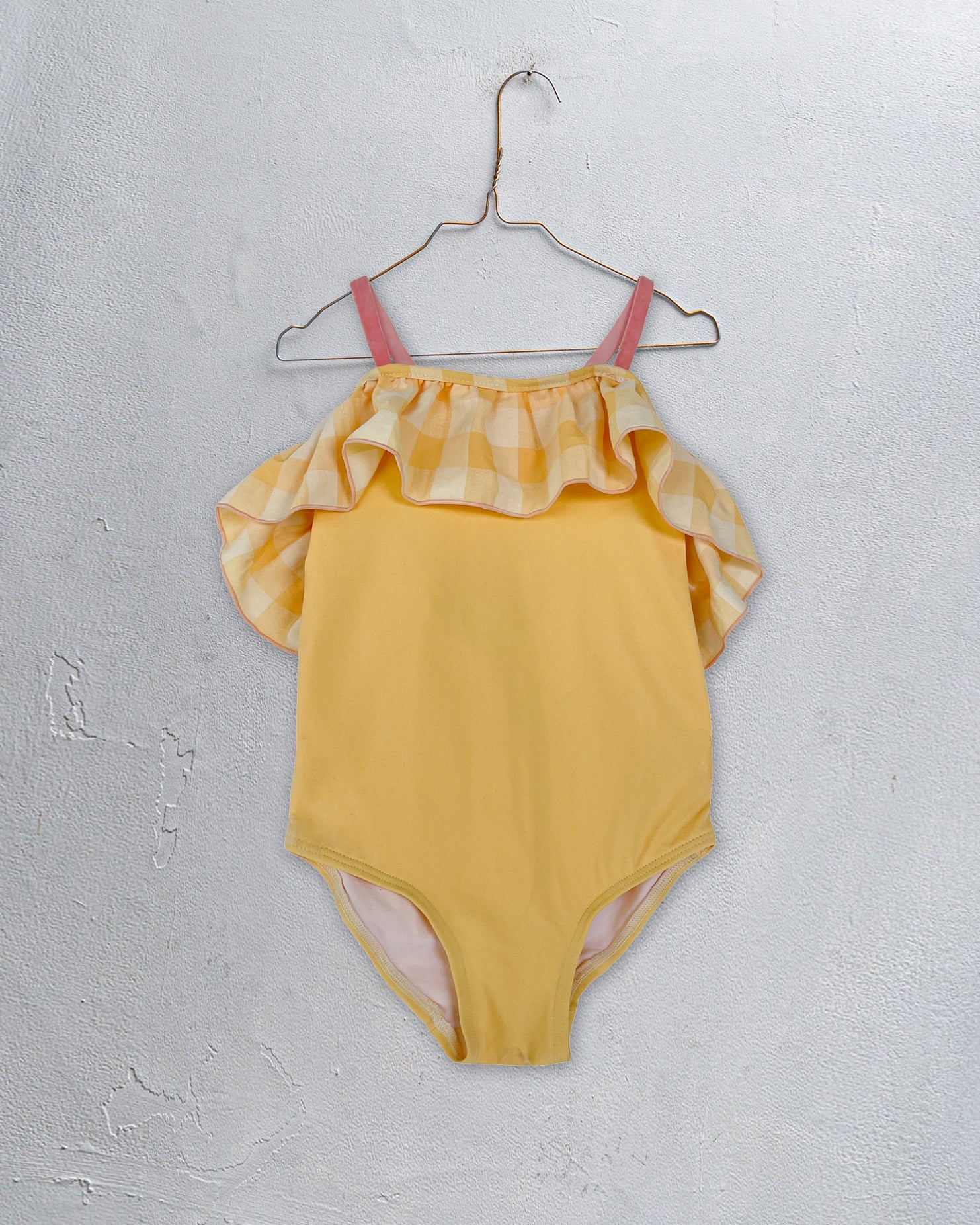 Joy Swimsuit Gingham Yellow Swimwear Cosmosophie 