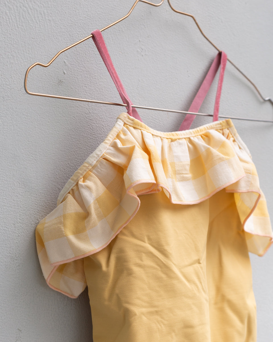 Joy Swimsuit Gingham Yellow Swimwear Cosmosophie 