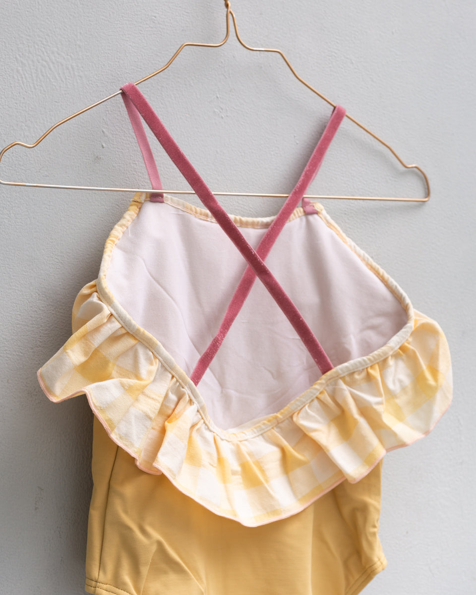 Joy Swimsuit Gingham Yellow Swimwear Cosmosophie 
