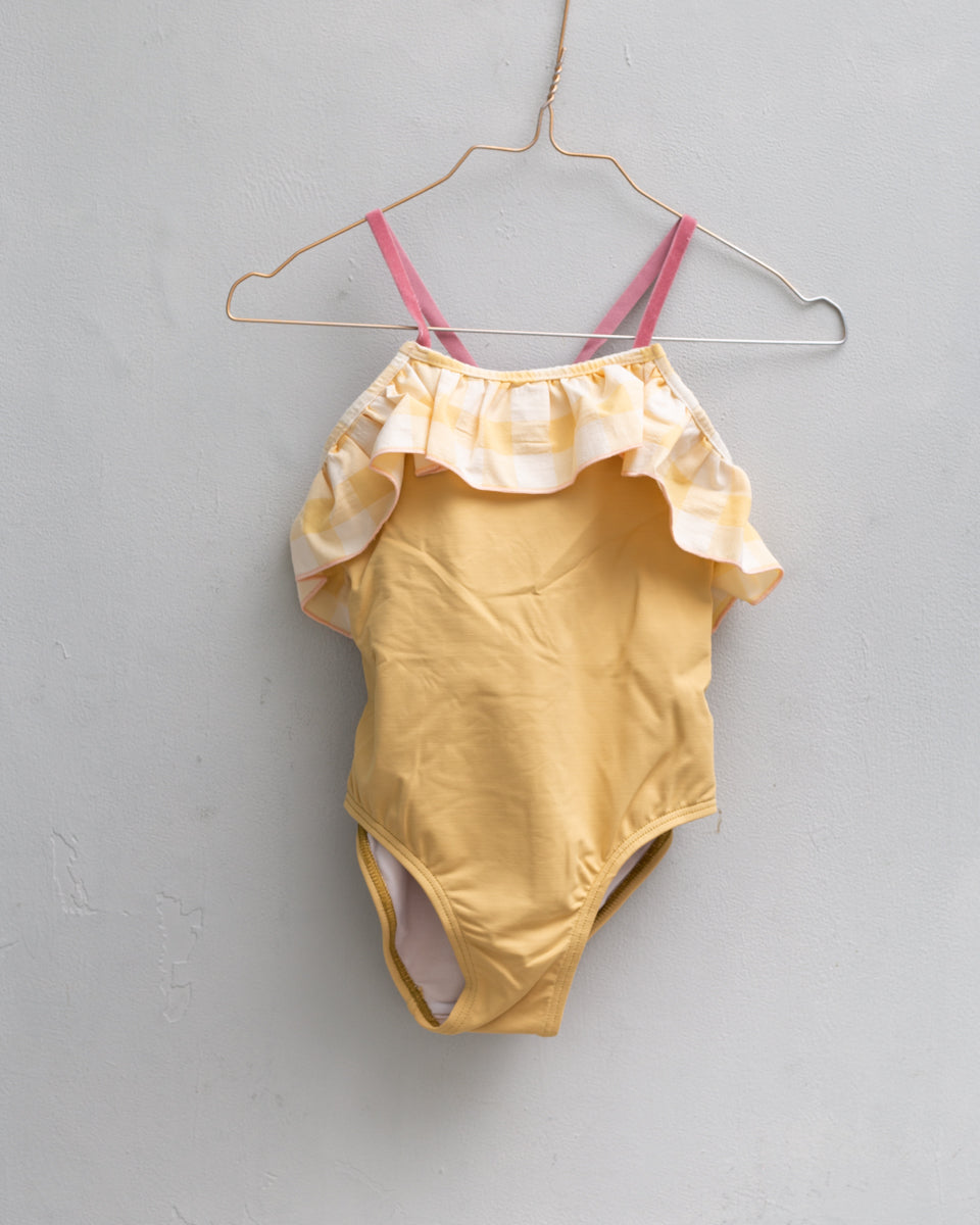 Joy Swimsuit Gingham Yellow Swimwear Cosmosophie 