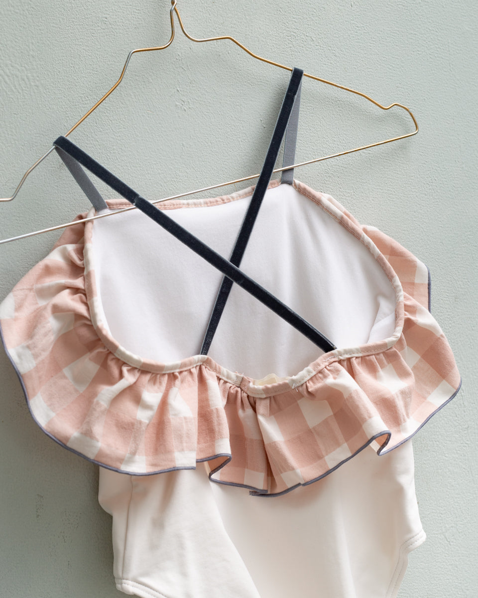 Joy Swimsuit Gingham pink Swimwear Cosmosophie 