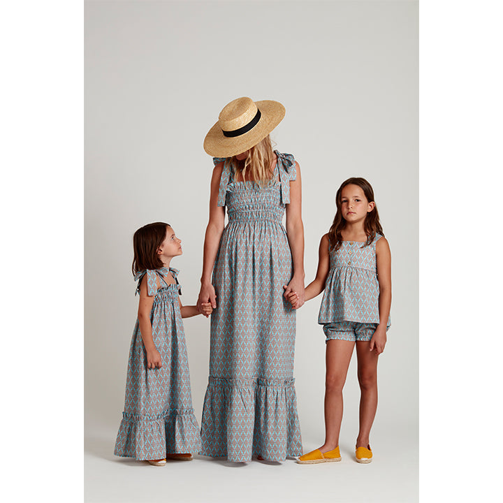 Nightdress Azteca Blue-pink