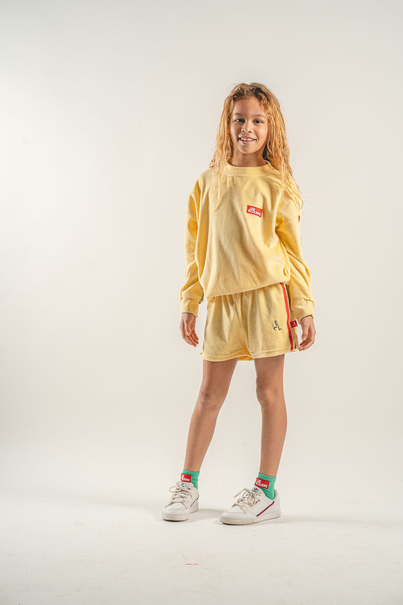 Yellow velvet Sweatshirt/Sweatpants set Sweatshirts Les Écoliers 