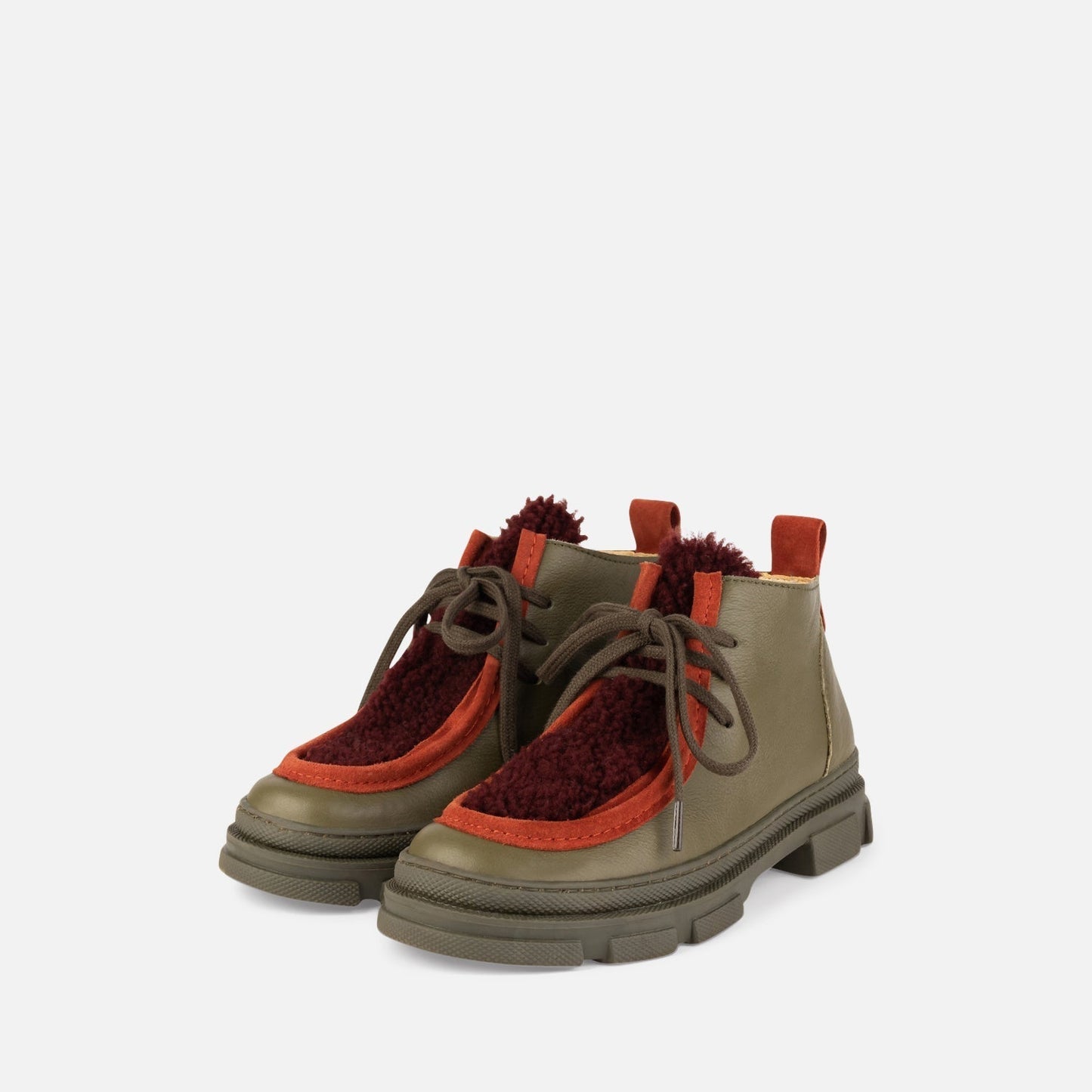 Wallabee Boots - Olive & Bordeaux Shoes Dulis Shoes 