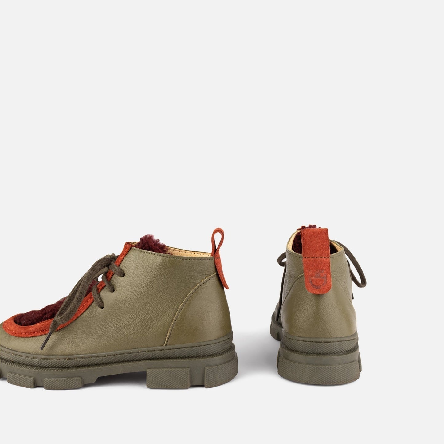 Wallabee Boots - Olive & Bordeaux Shoes Dulis Shoes 