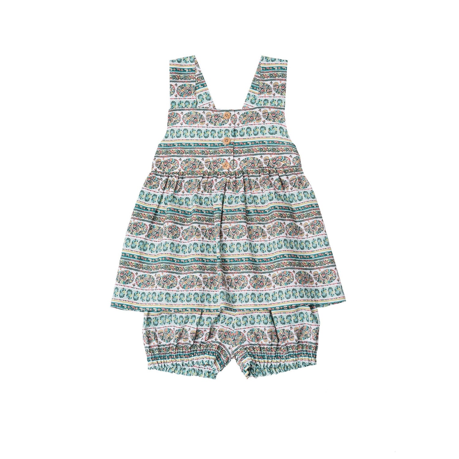 Pyjama Cat Green Ethnic Nightwear BabyChi 