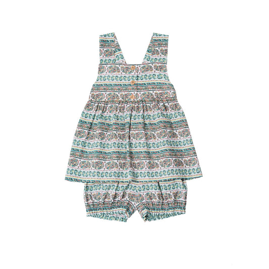 Pyjama Cat Green Ethnic Nightwear BabyChi 