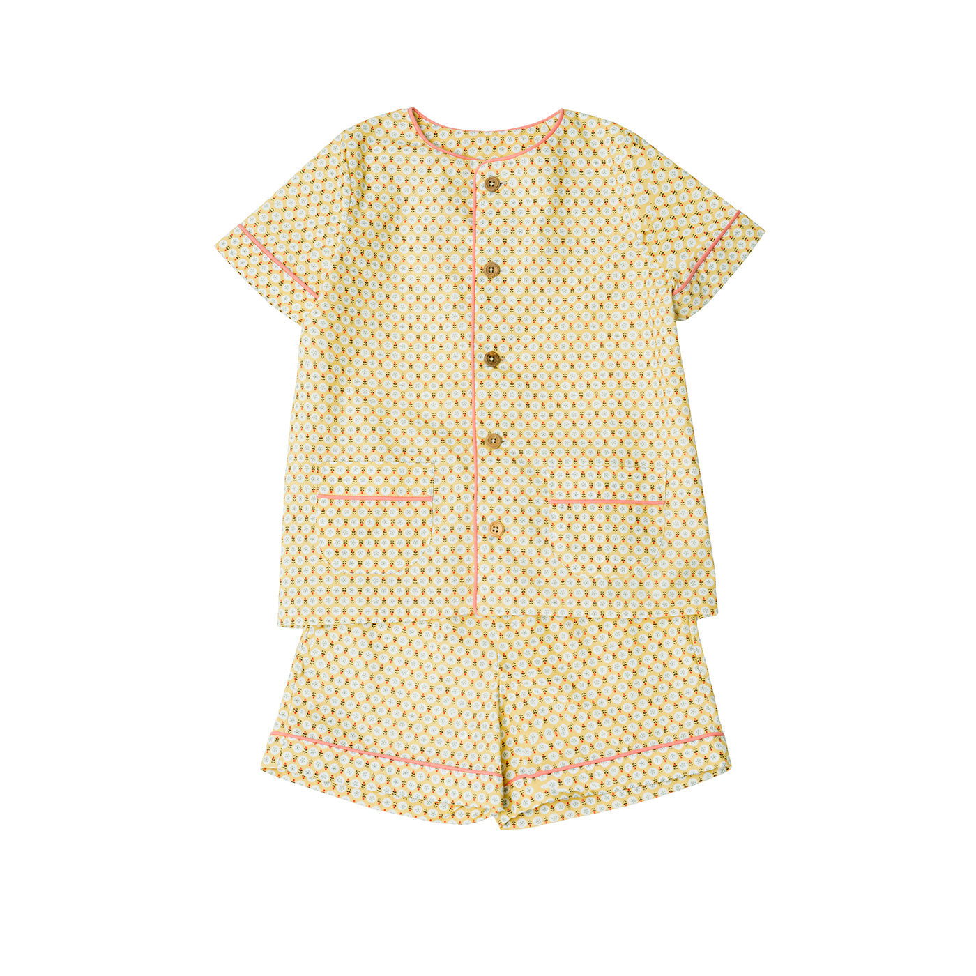 Pyjama Gab Mustard / live Coral Geometric