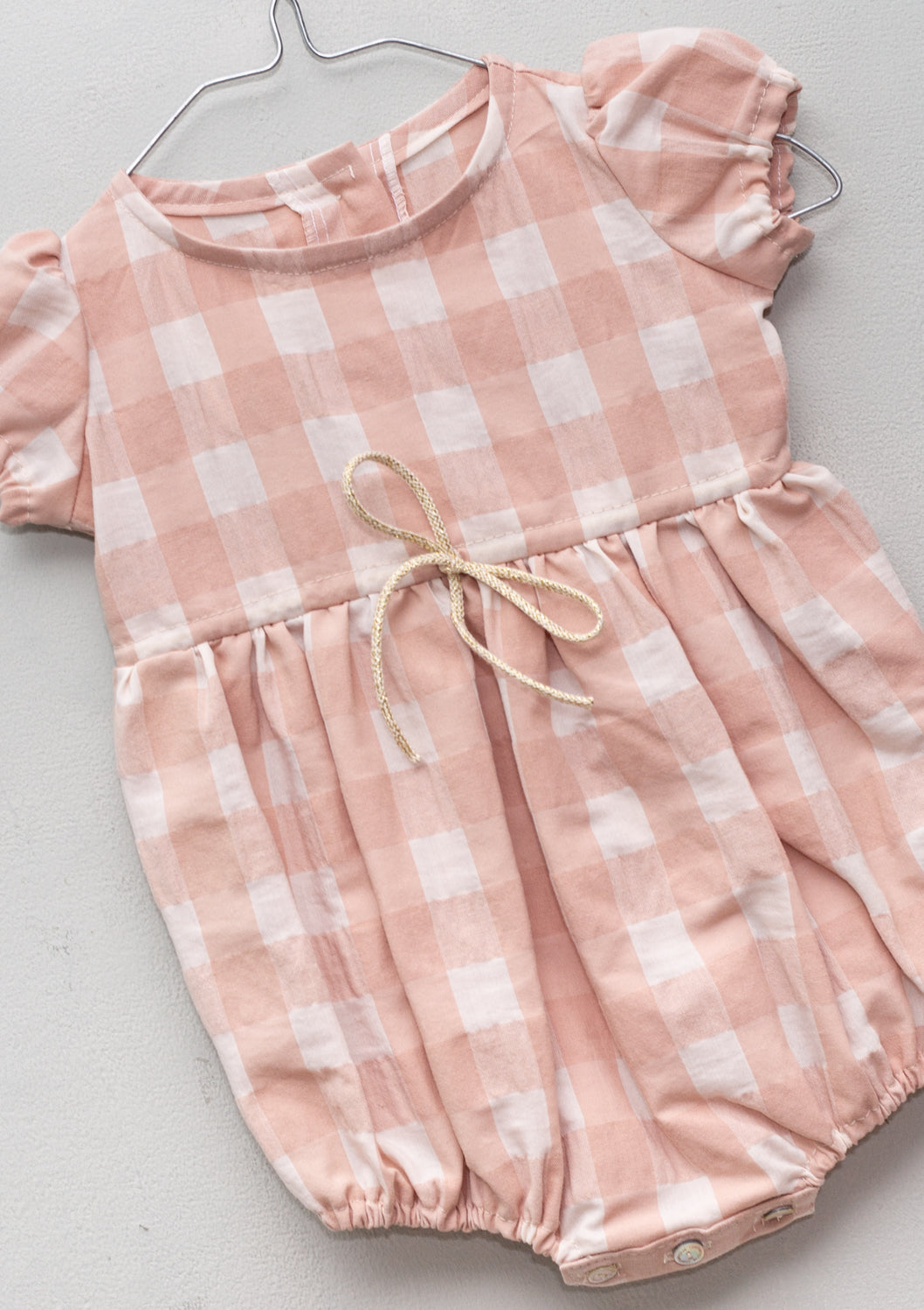 Pipa Baby Romper Pink Vichy Baby Grows Cosmosophie 