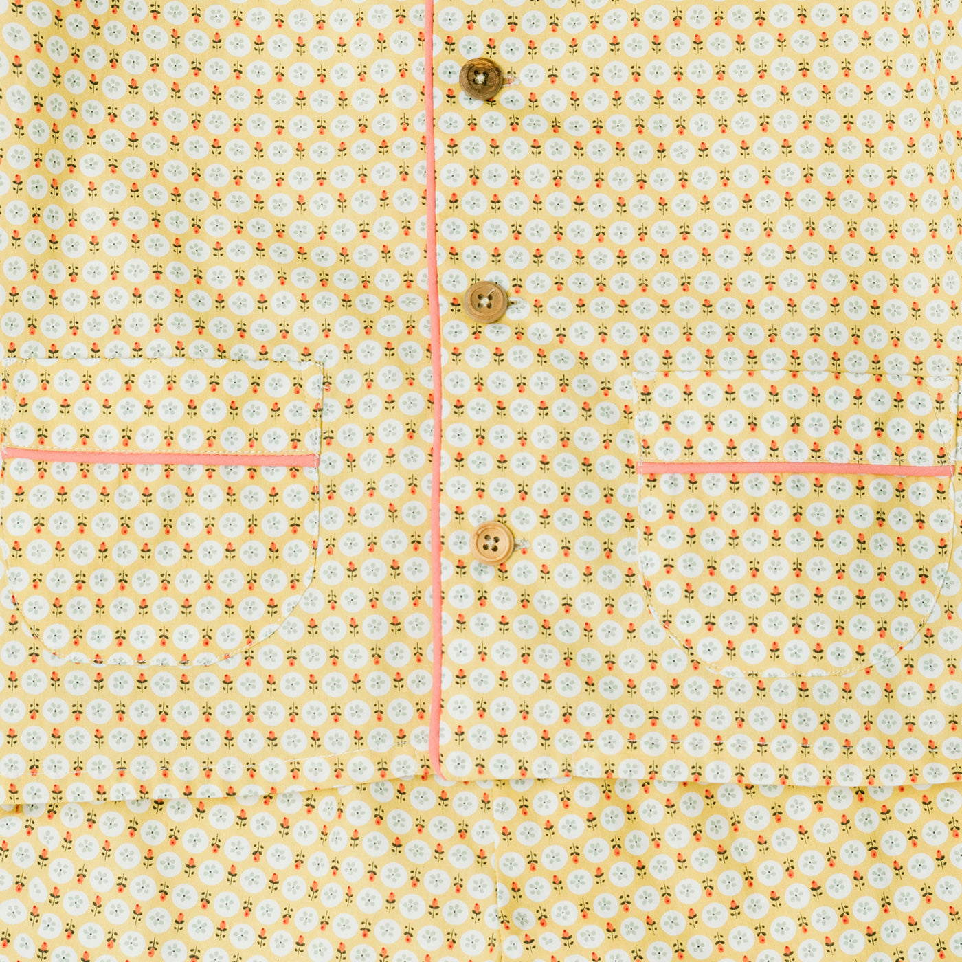Pyjama Gab Mustard / live Coral Geometric