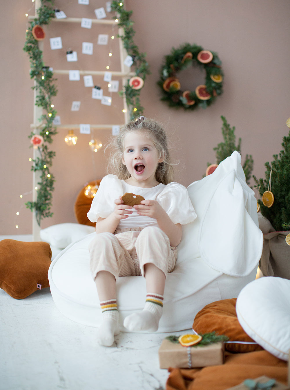 Velvet White Bunny Beanbag Beanbags Wigiwama 
