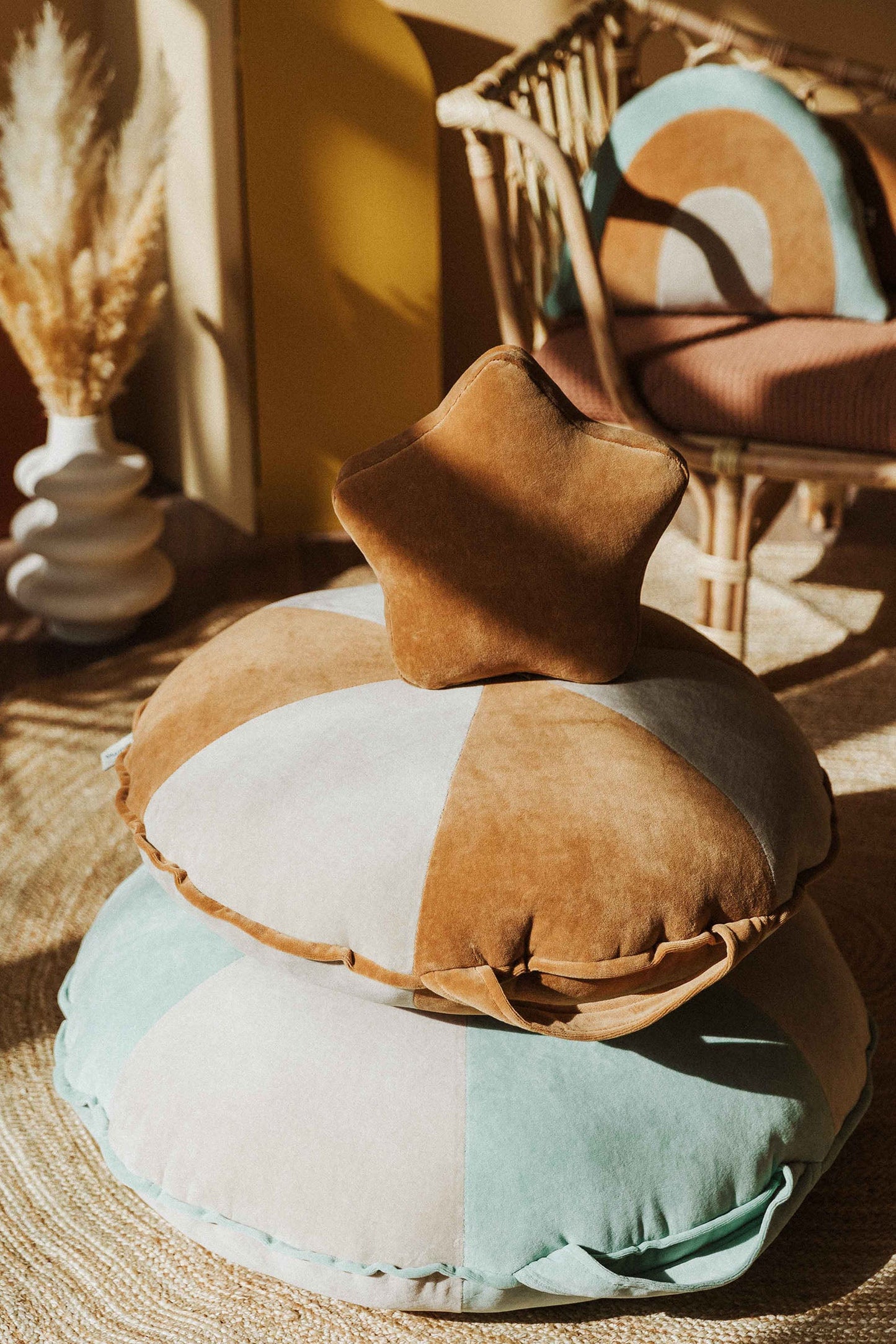Caramel & Beige Beanbag