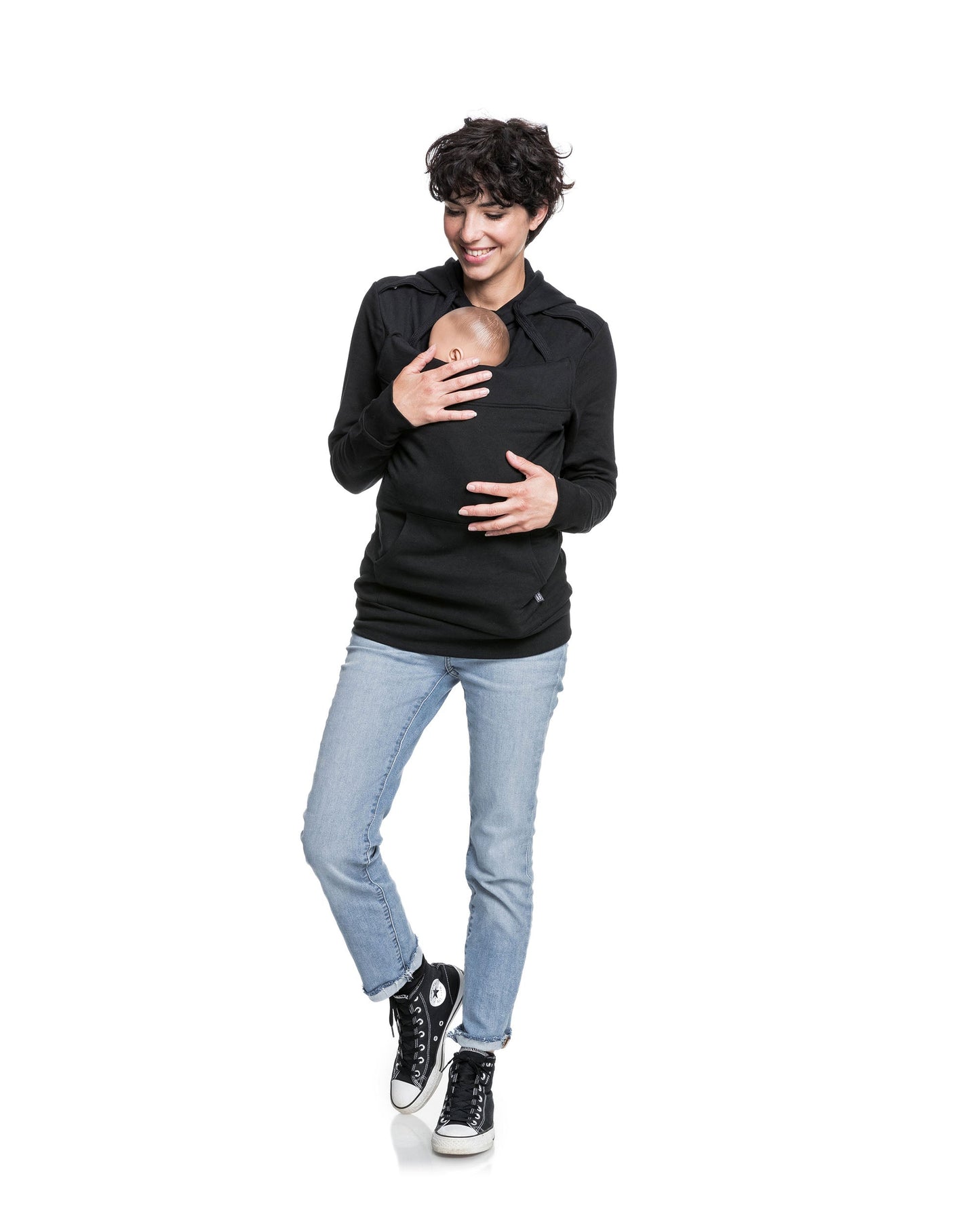 Baby carrier sweatshirt | Mama Plays | Black Carriers Mama Hangs 