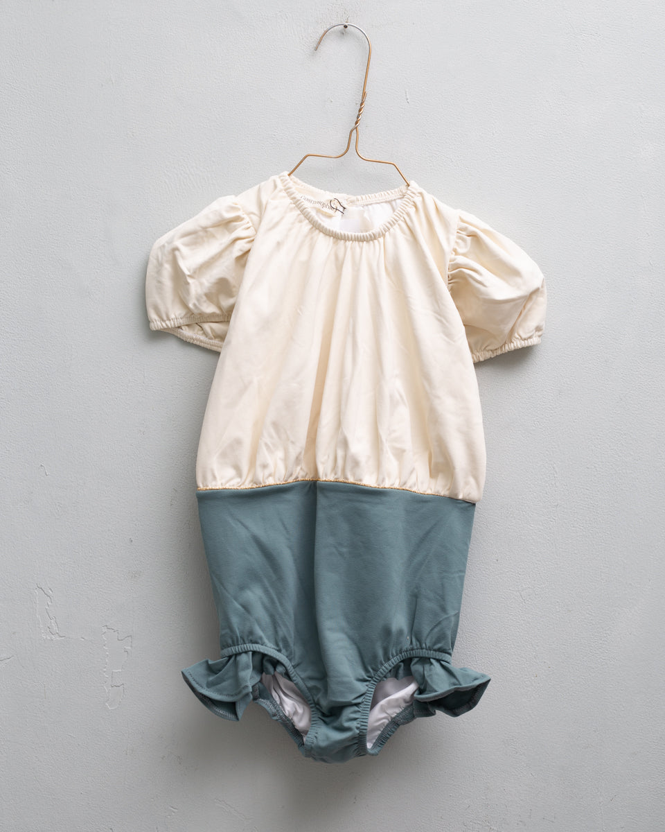 Tee Swimsuit Ivory Green Swimwear Cosmosophie 
